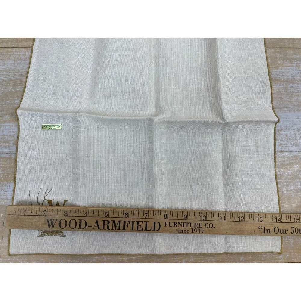 All Irish Linen Napkins Printed Monogrammed “W” Set of 4 14